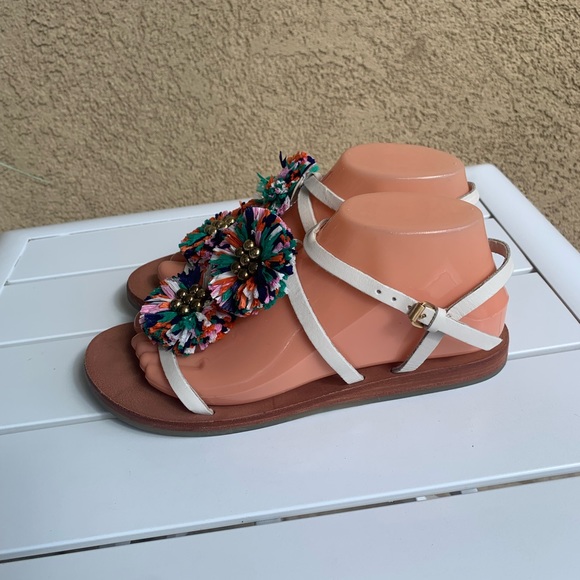 Boden white strappy leather with appliqués sandals size 8-8.5 ( European 39) - Picture 4 of 14